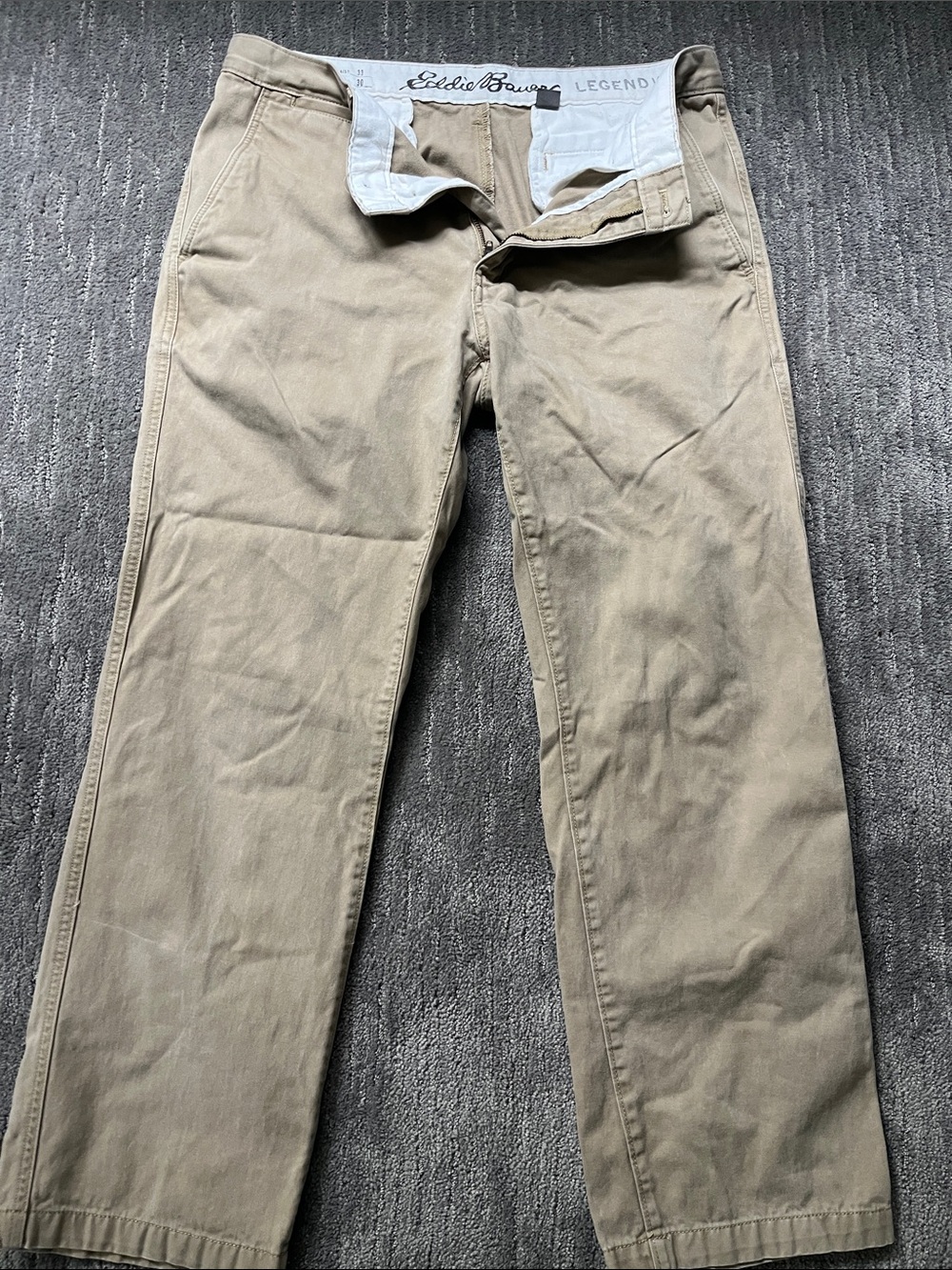 Eddie Bauer Khaki Straight-Leg Chinos
